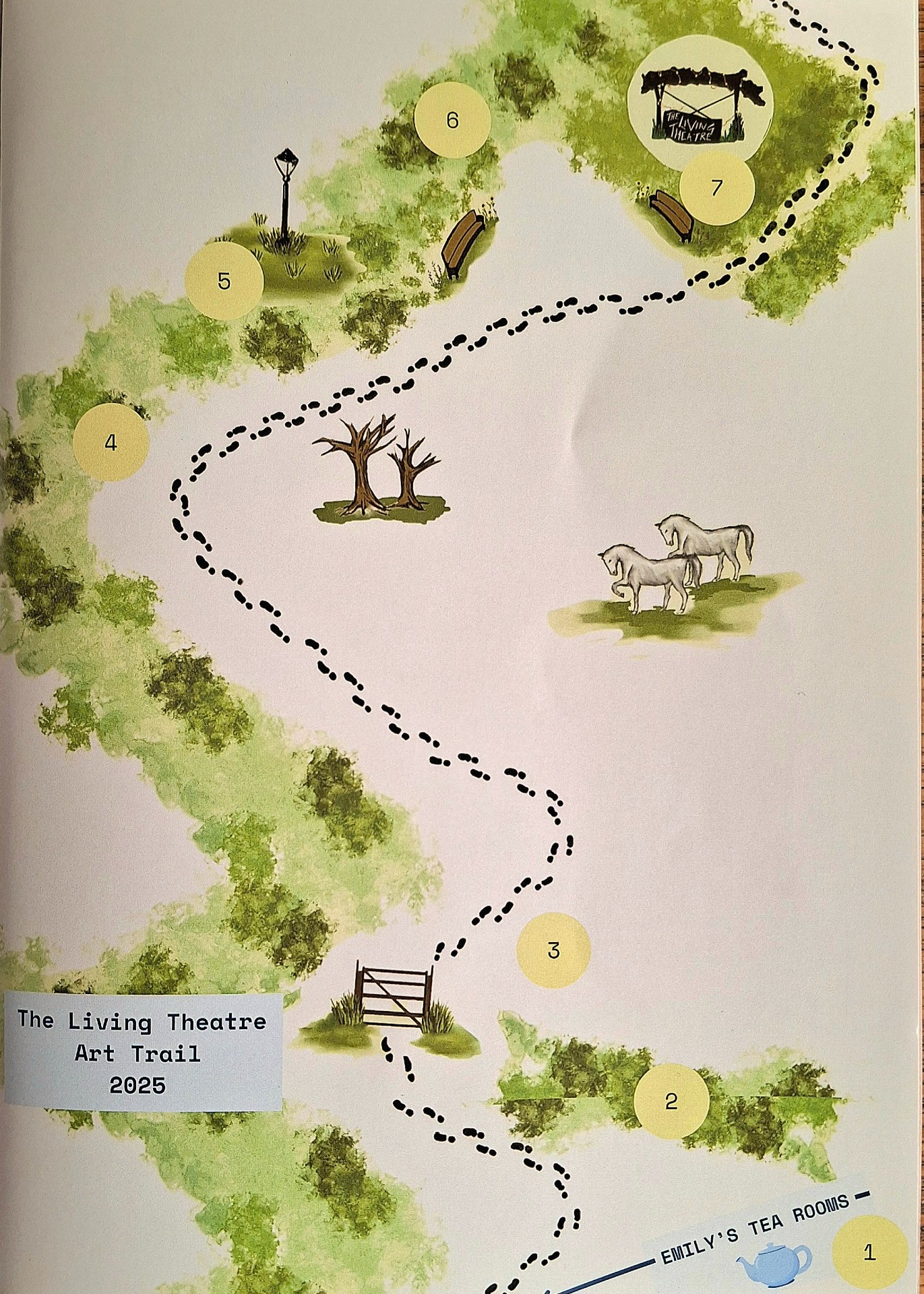 The Living Theatre Art Trail map 2025 Whitwell w