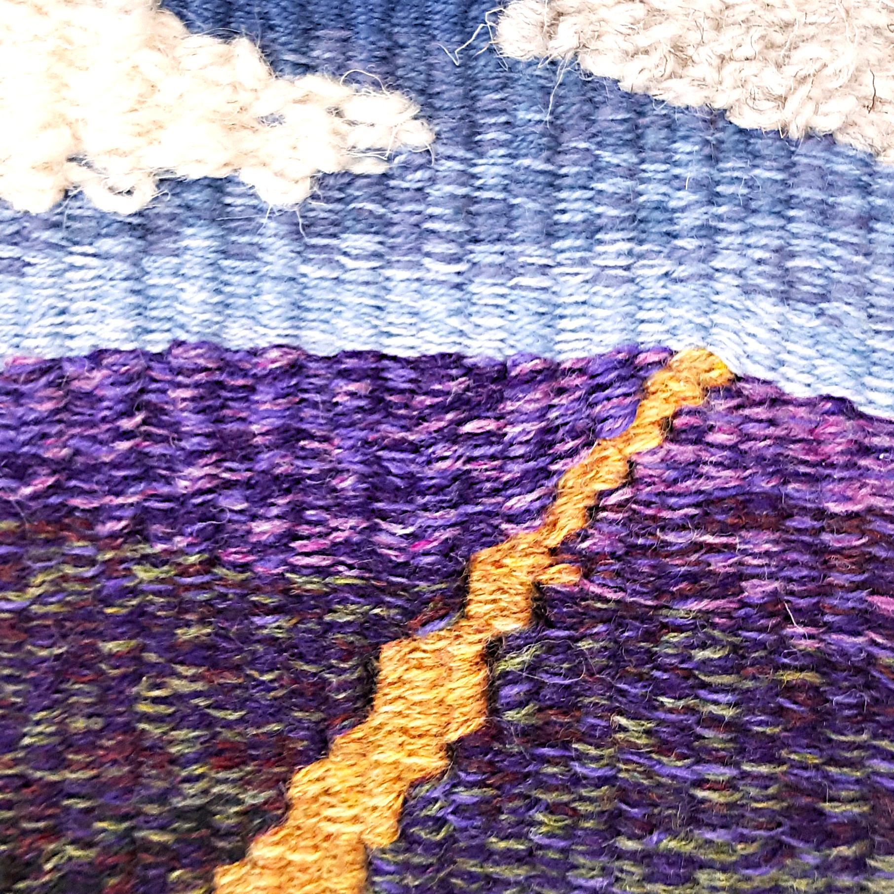 Lavendar fields woven tapestry Lucy Sugden workshop