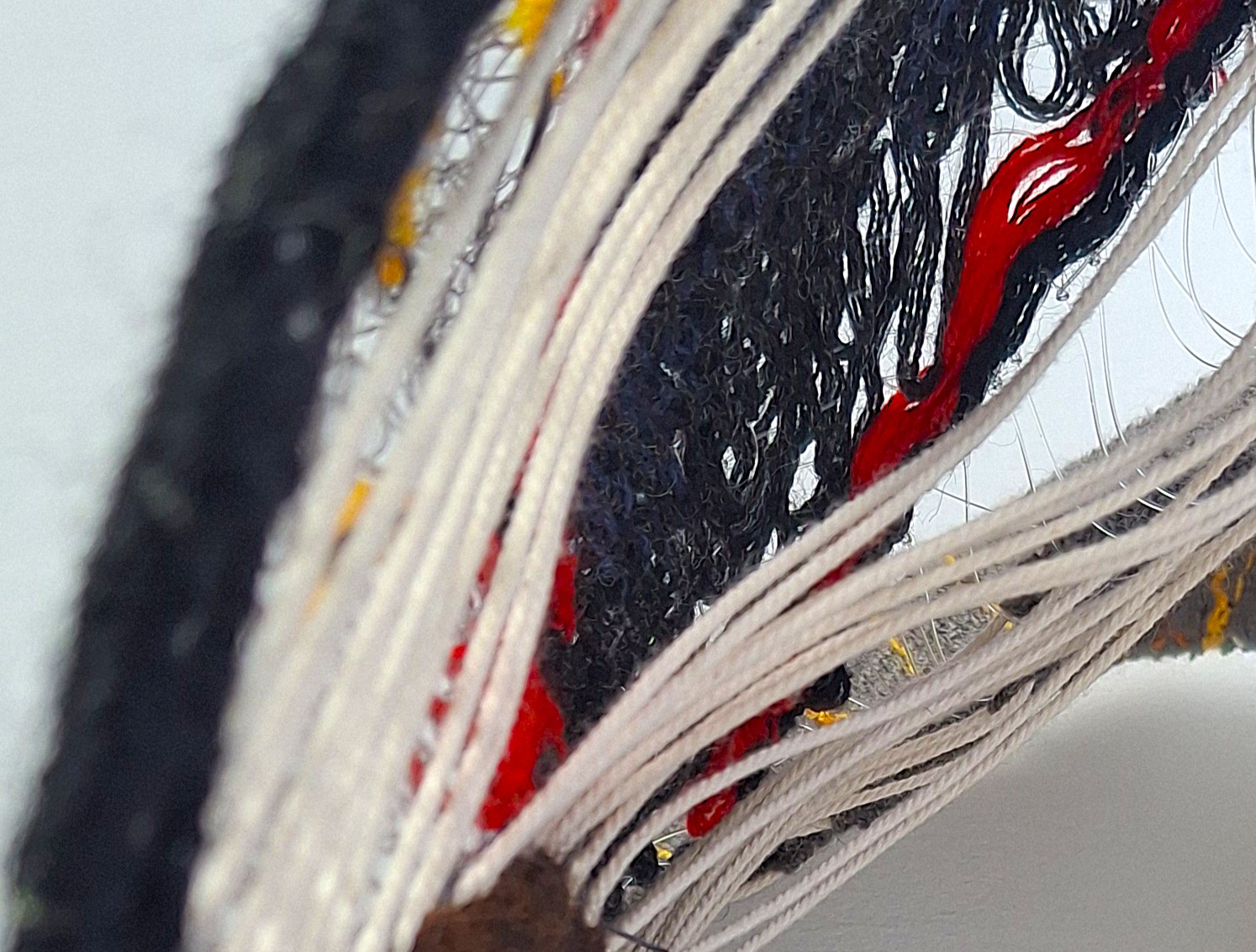 Lucy Sugden Hunting Tigers and Woolly Bears woven tapestry detail